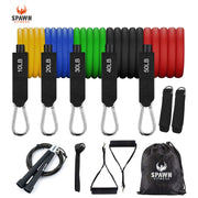 Home Gym Resistance Bands (Set of 11) + Carry Bag & Free Jump Rope