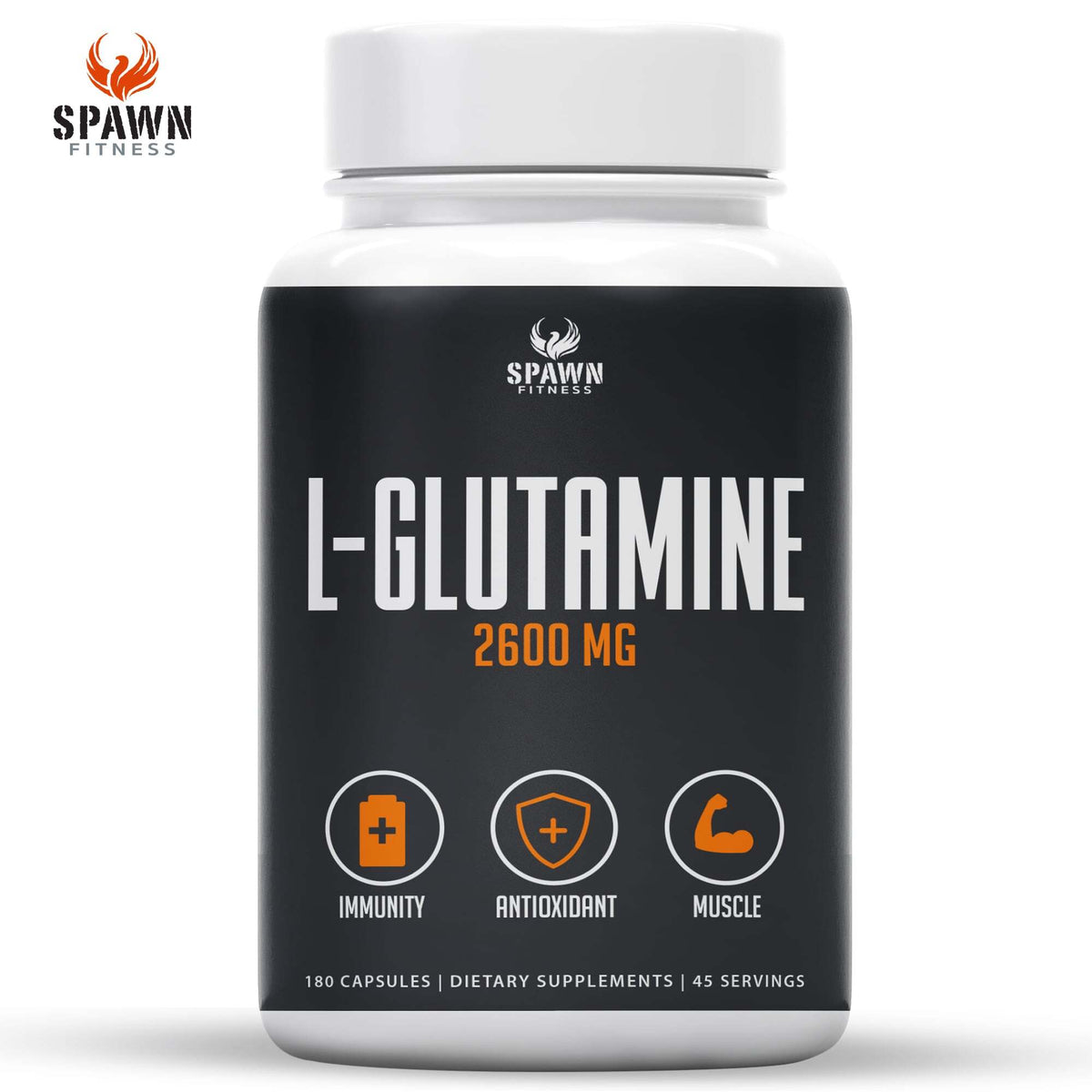Spawn Fitness L-Glutamine Capsules Amino Acids Workout Supplement Musc