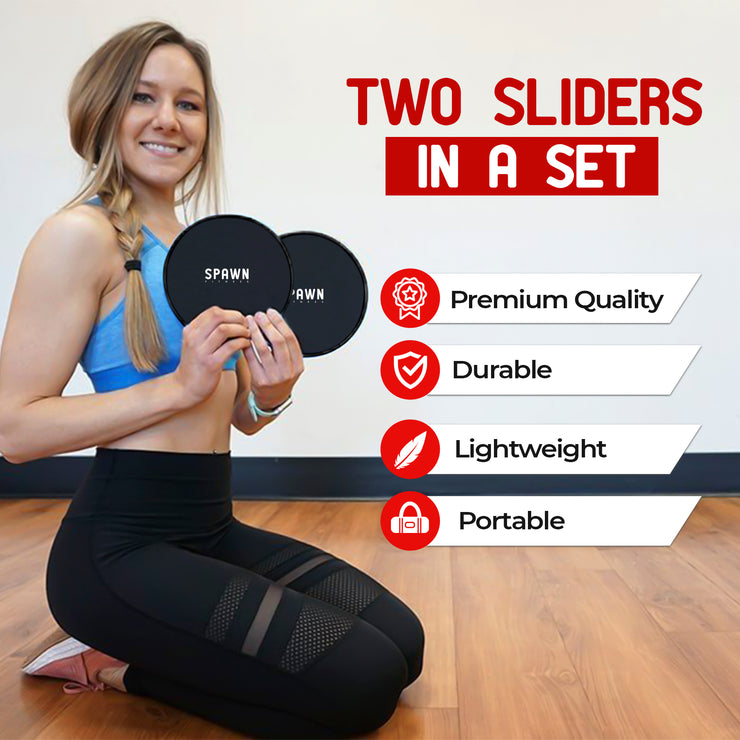 Set Of 2 Fitness Training Core Sliders Gym Core Gliding Disc,black