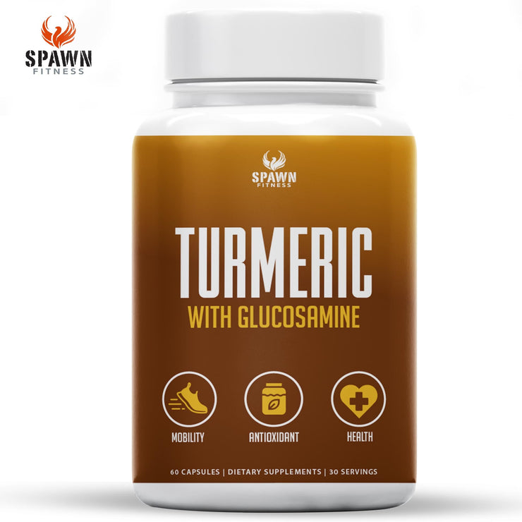 Spawn Fitness Tumeric Supplement Capsules Turmeric Curcumin Herbal Vitamins 60 Count