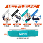 Fabric Pull Up Resistance Bands Exercise Set of 4 + Carry Bag