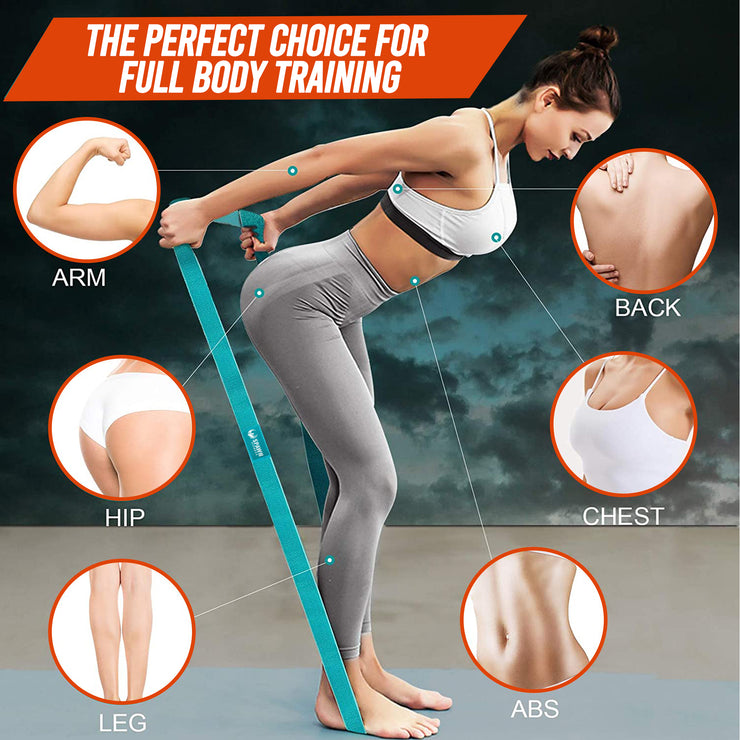 Fabric Pull Up Resistance Bands Exercise Set of 4 + Carry Bag