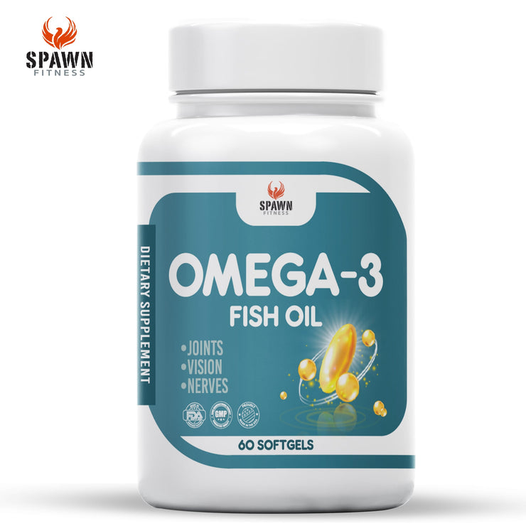Spawn Fitness Fish Oil Supplements Omega 3 Fatty Acids Immunity Support 60 Capsules