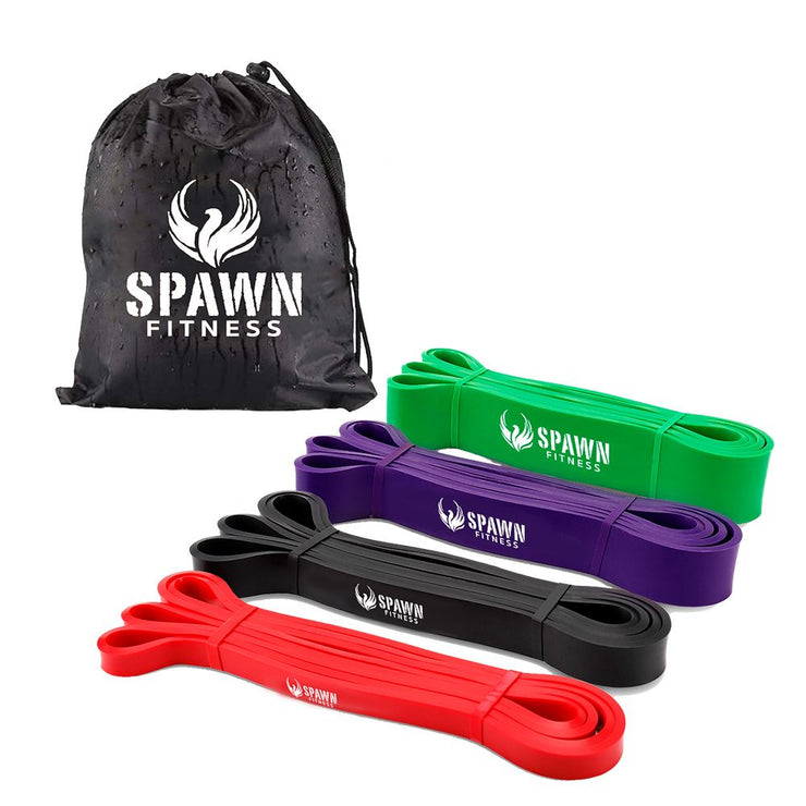 Spawn Fitness Resistance Bands Set of 5 with Exercise Stability Ball for  Home Workout